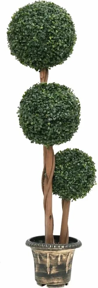 vidaXL zöld gömbalakú cserepes műpuszpáng 119 cm