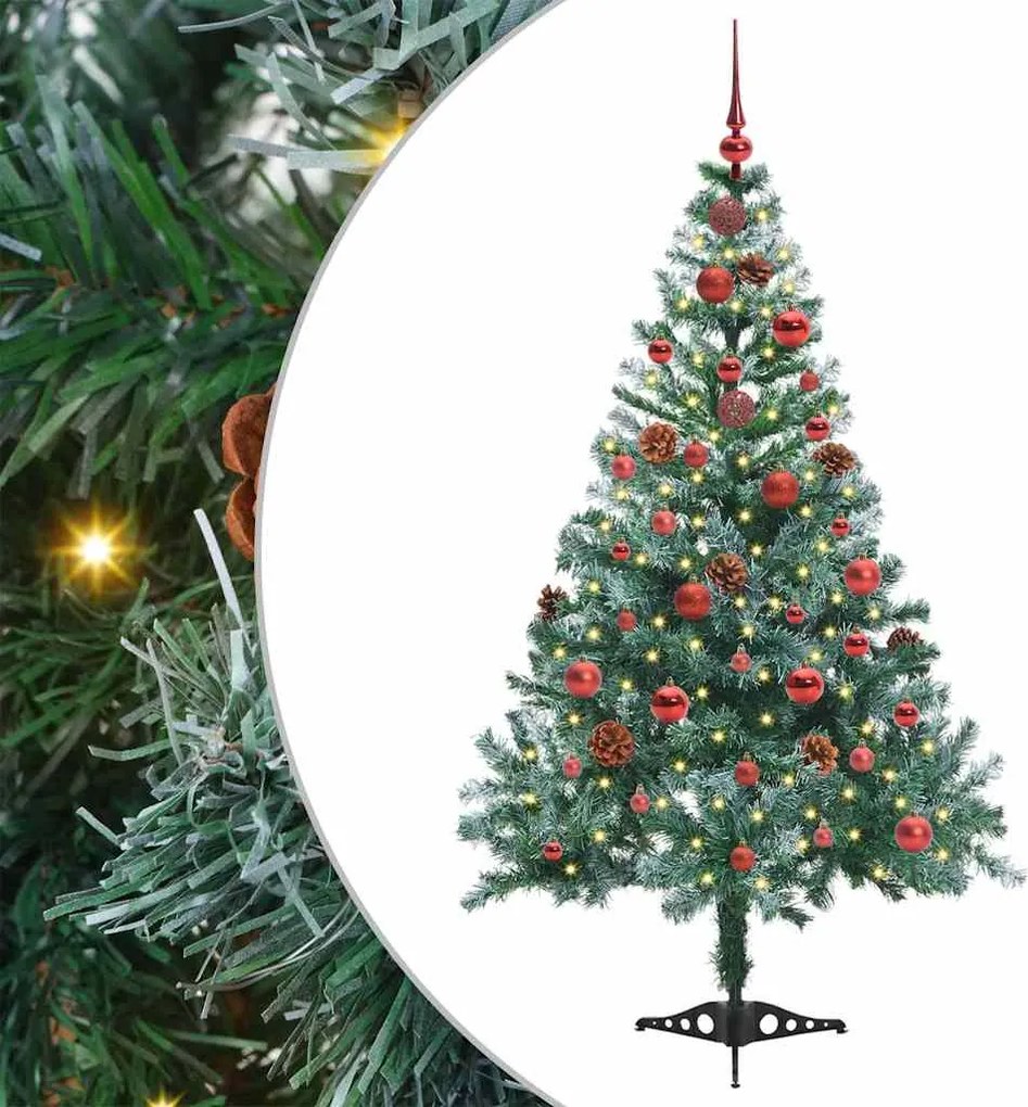 vidaXL Mű karácsonyfa 150 LED-del állvánnyal Zöld 150 cm PVC és Acél