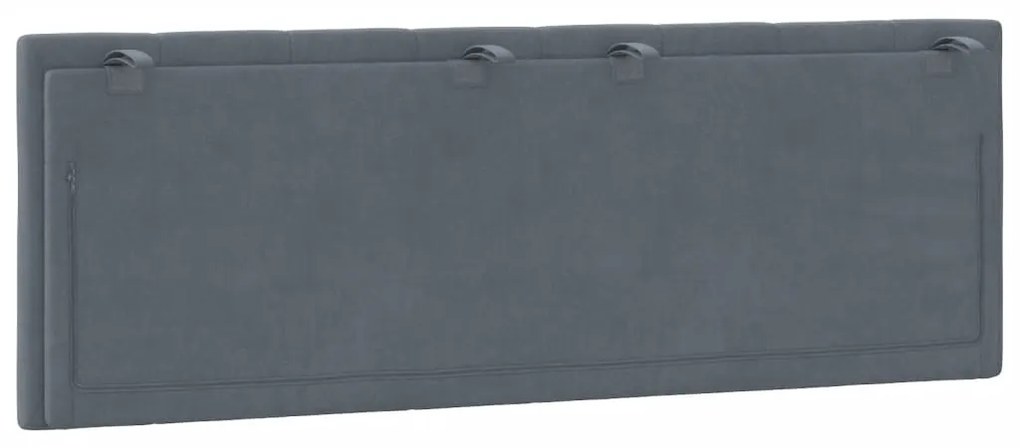 sötétszürke bársony fejtámla párna Hanko 140 cm