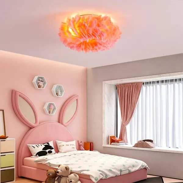 Brilagi - Mennyezeti lámpatest FEATHER 3xE27/40W/230V átm. 40 cm rózsaszín