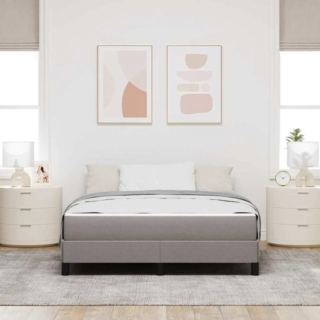 Boxrugós ágy matracmal Tópszínű 160 x 200 cm szövet