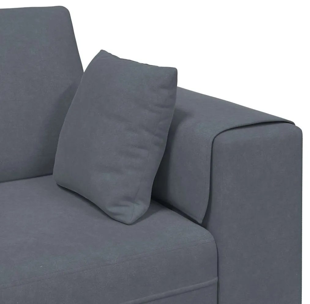 Bársony Kanapé párnával 3 pcs Sötétszürke 208 cm Bársony