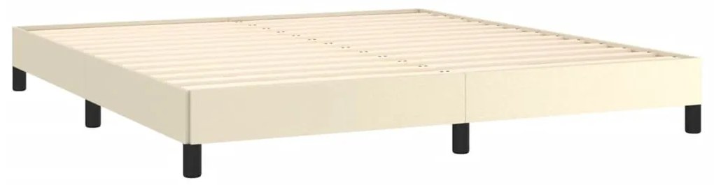 krémszínű műbőr ágykeret 180x200 cm