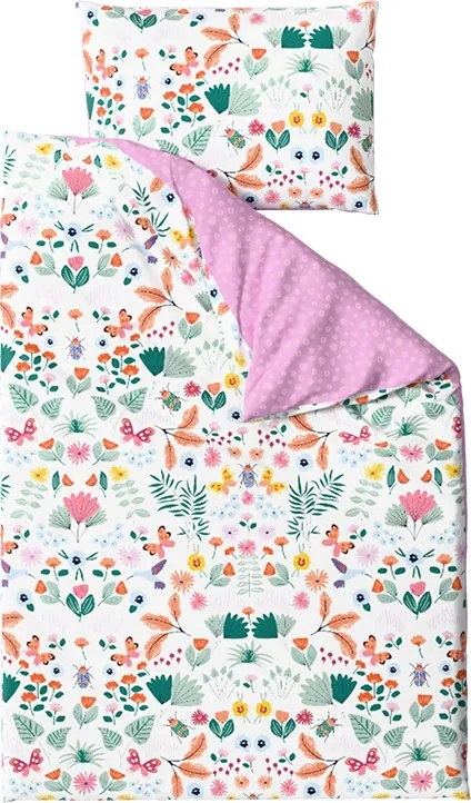 Krepp ágynemű kiságyba Renforcé LUNETTA rózsaszínű Ágyneműhuzat mérete: 45 x 65 cm | 90 x 140 cm