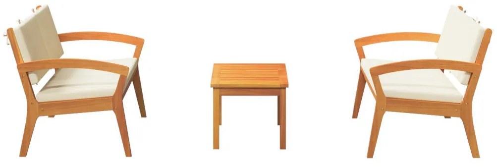 Bisztró készlet 3 pcs Barna 75 x 45 x 38 cm Tömör akácfa