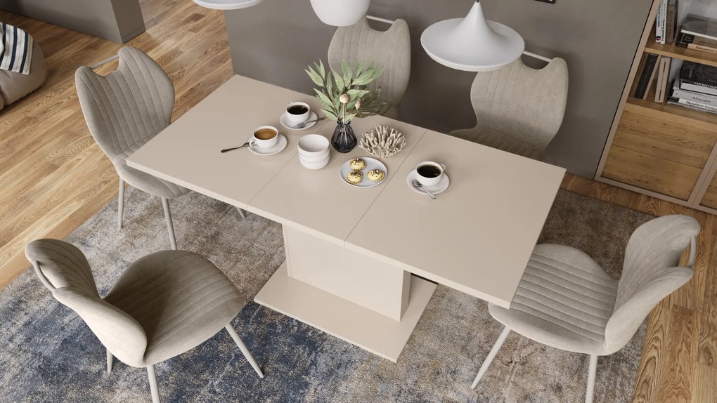 Mazzoni ASTON MINI Bézs (Pezsgő) - MODERN NYITHATÓ EMELHETŐ DOHÁNYZÓASZTAL ÉTKEZŐASZTAL ÁTALAKÍTHATÓ ASZTAL