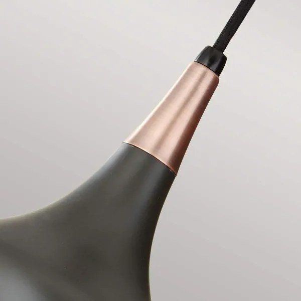 Feiss FE-BESO-P-S-DBZ - BESO függőlámpa kábellel 1xE27/60W/230V Ø 17,9 cm, fekete/réz