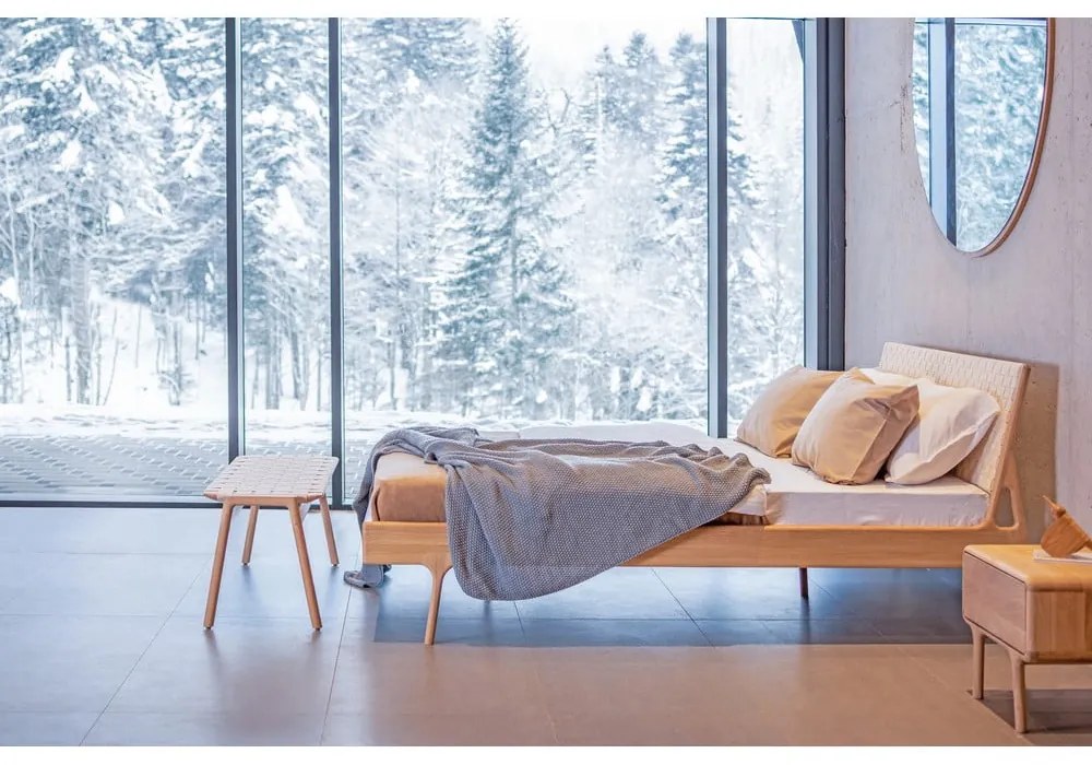 Fehér-natúr színű pad Klupa - Gazzda