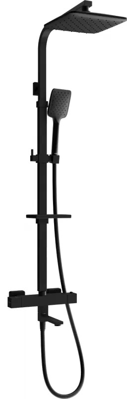 Mexen - CQ62 zuhanygarnitúra termosztatikus csapteleppel Cube, fekete, 779106295-70