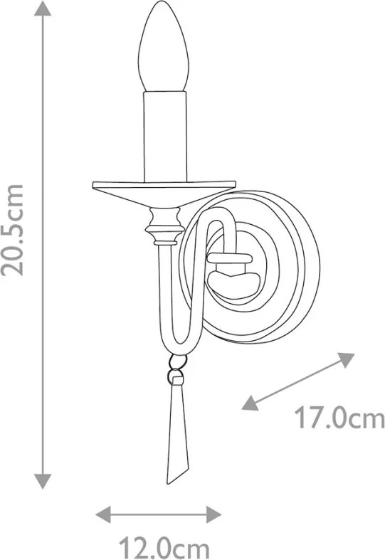 Elstead Lighting FINSBURY PARK FP1-POL-NICKEL Fali lámpa 1x60W/E14
