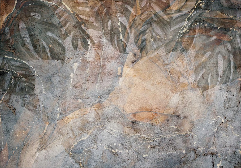 Fotótapéta Levelek A Betonon Retro Vintage Fali Tapéta 368x254