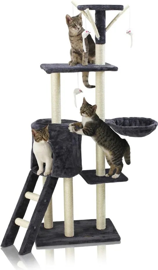 Kaparófa macskáknak Hawaj 138 cm sötét szürke