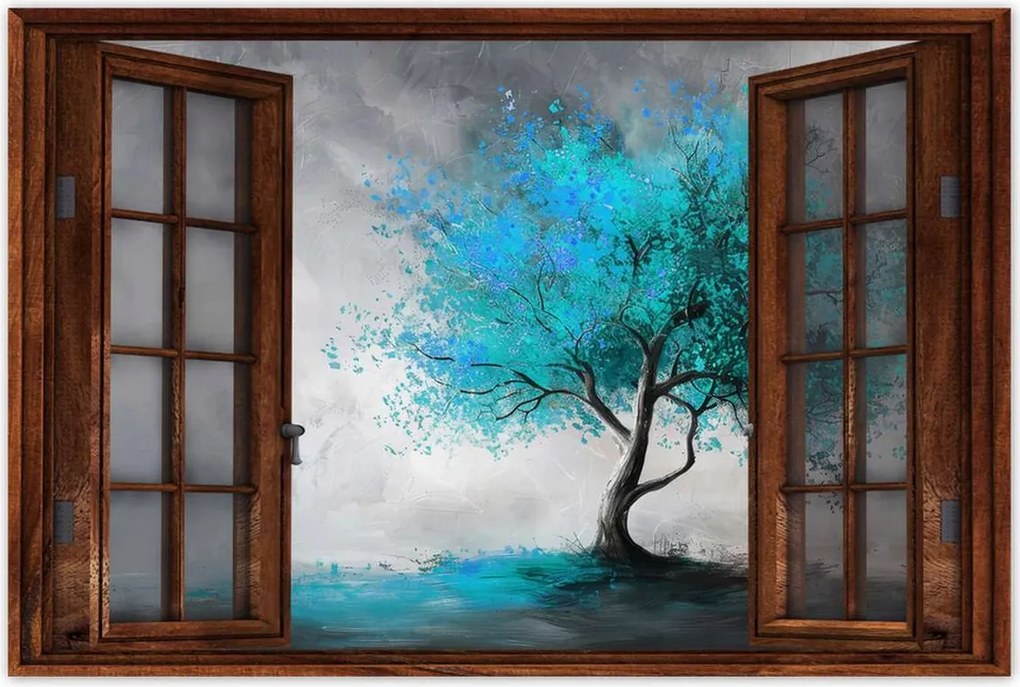 Poszterek 60x40 Kék fa Modern Art