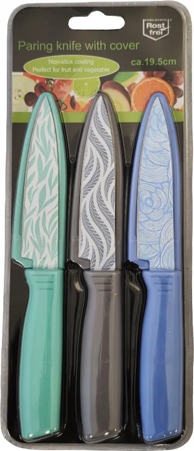 Hámozó kés szett védőburkolattal Színes szett 3db-os Non-stick 19,5cm