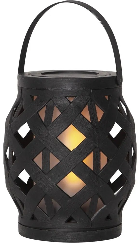 Flame Lantern fekete lámpás, magasság 16 cm - Star Trading