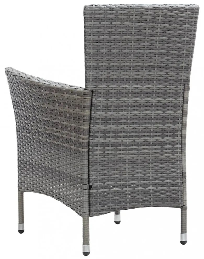 9 részes szürke polyrattan kültéri étkezőgarnitúra párnákkal