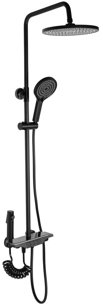 Rea Savio, LED zuhanygarnitúra kád kifolyóval, fekete, REA-P8410