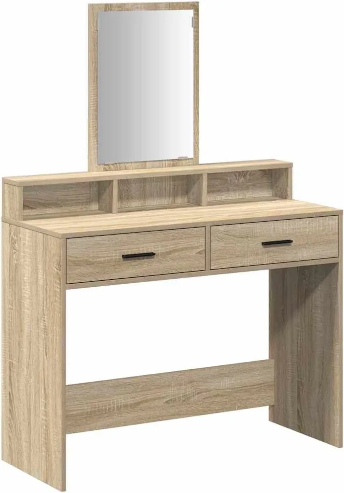 vidaXL Öltözködőasztal fiókkal Sonoma tölgy 100 x 41 x 140 cm Faanyag