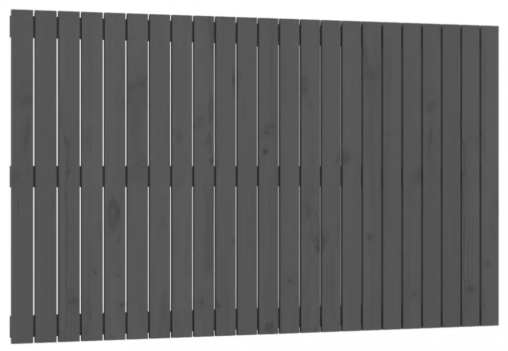 szürke tömör fenyőfa fali fejtámla 147 x 3 x 90 cm