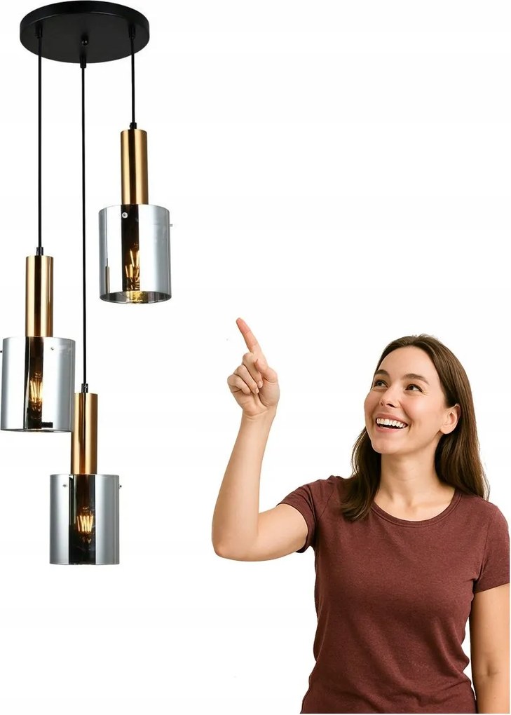 Sardo függőlámpa PND-5581-3A-BRO+SG Italux