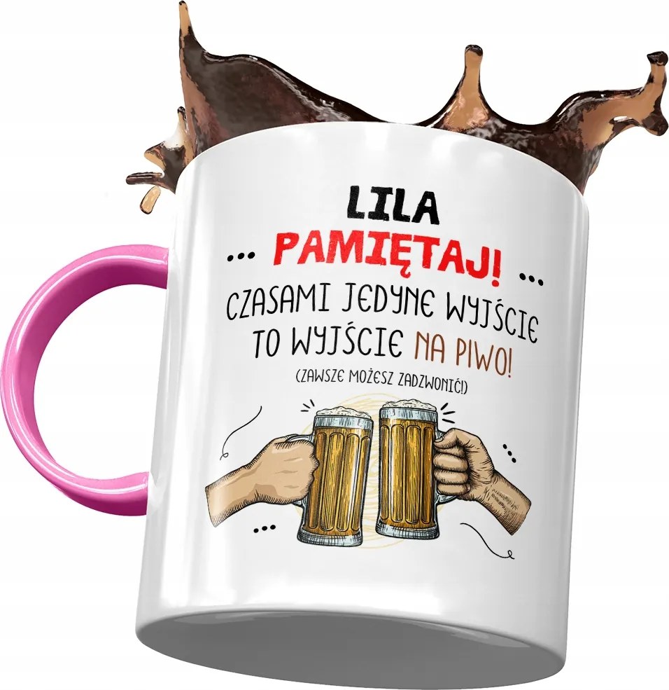 Rózsaszín Bögre Lili Barátnő Feleség Ajándék Nyomtatott Fotóval