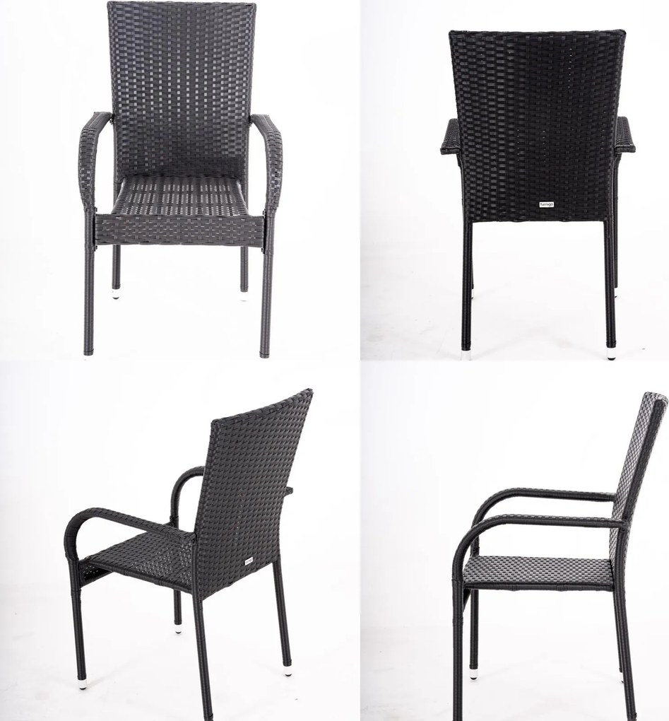 Furnigo Essen 1+6 fekete rattan kerti bútor szett