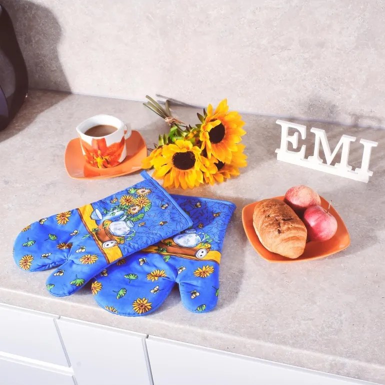 EMI kék napraforgós sütőkesztyű