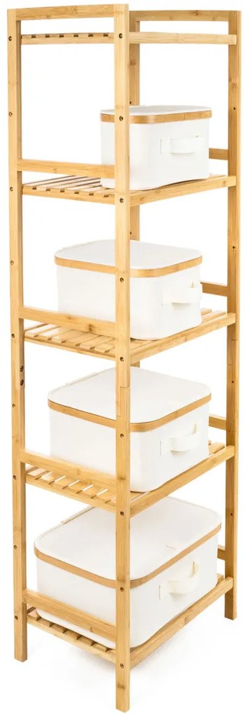 G21 tárolódoboz 30 x 30 x 15 cm, bambusz, fedéllel, bézs