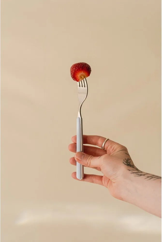 Világoskék-ezüstszínű rozsdamentes acél egyszemélyes evőeszköz készlet 4 db-os Noli – noo.ma