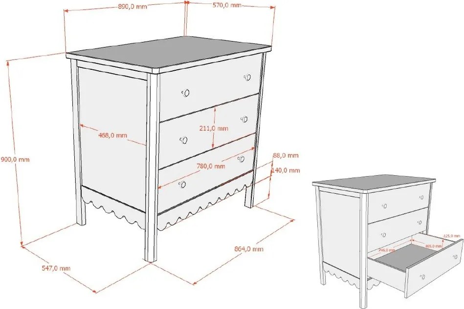 Bézs gyerek komód pelenkázó feltéttel 89x90x55 cm Swingo – Vipack