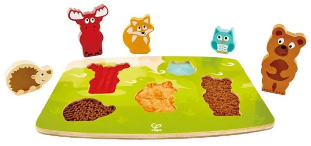 HAPE Tapintós Puzzle Erdei Állatok - 24 hó+