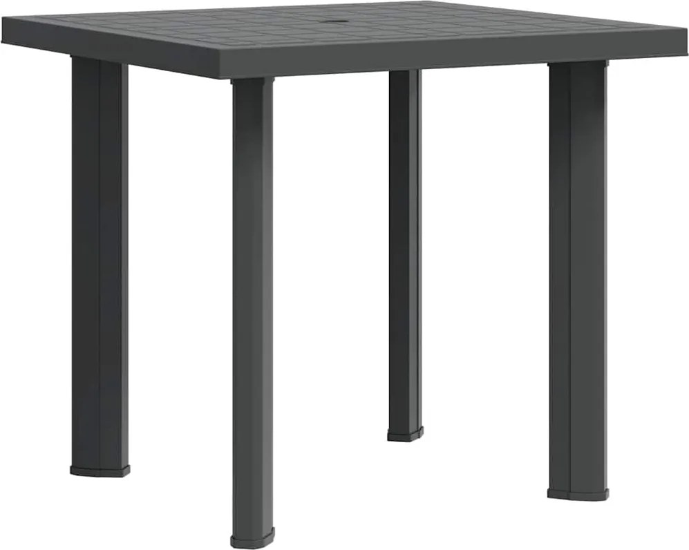 vidaXL antracitszürke műanyag kerti asztal 80 x 75 x 72 cm