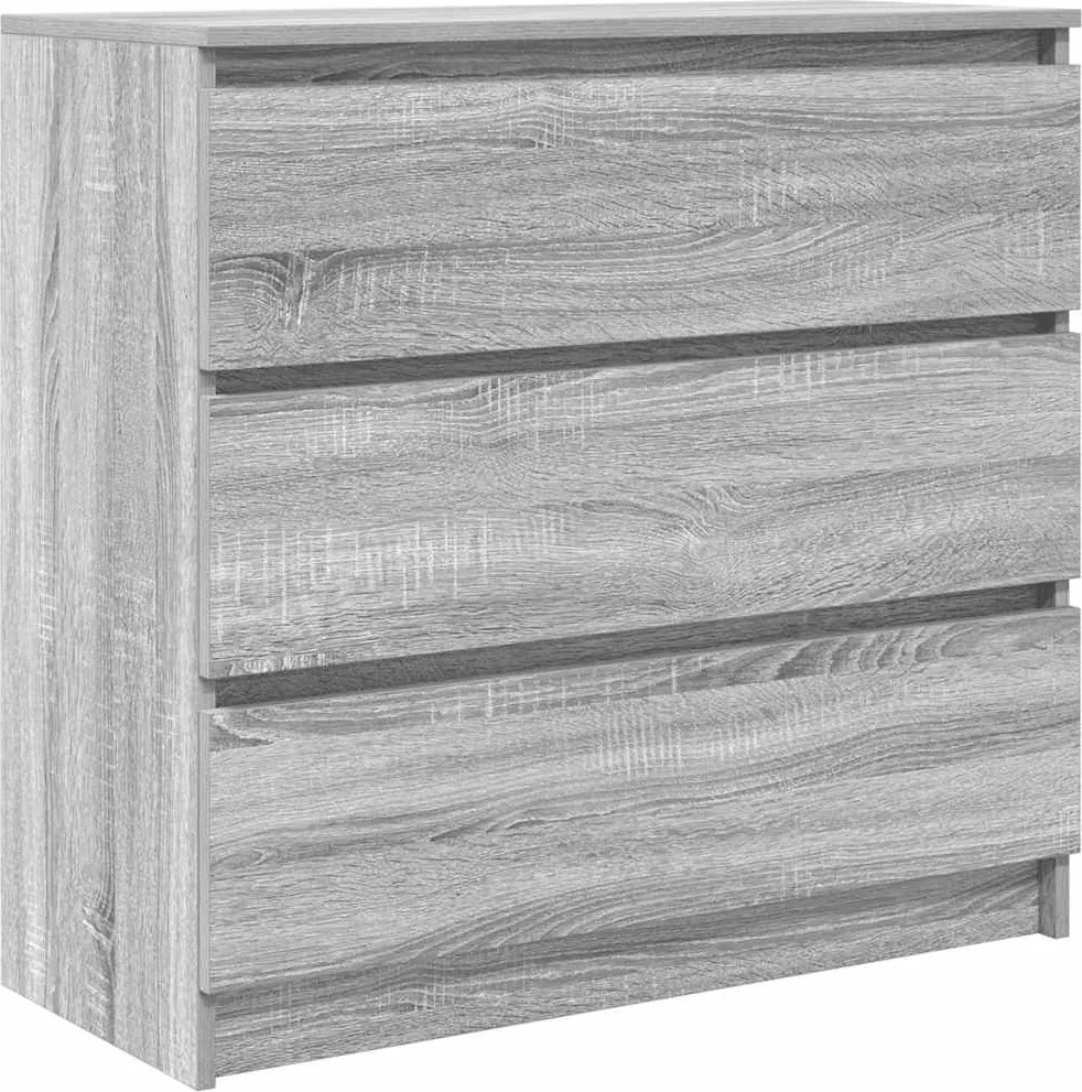 vidaXL szürke sonoma színű szerelt fa tálalószekrény 80x35x76 cm