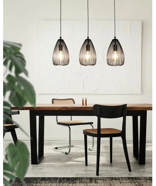 Eglo 49142 - Csillár zsinóron CLEVEDON 3xE27/60W/230V