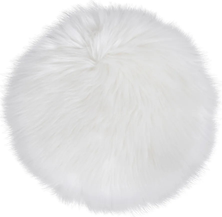 Báránybőr, műbőr, ülőpárna Ø35 cm, Fehér Színű