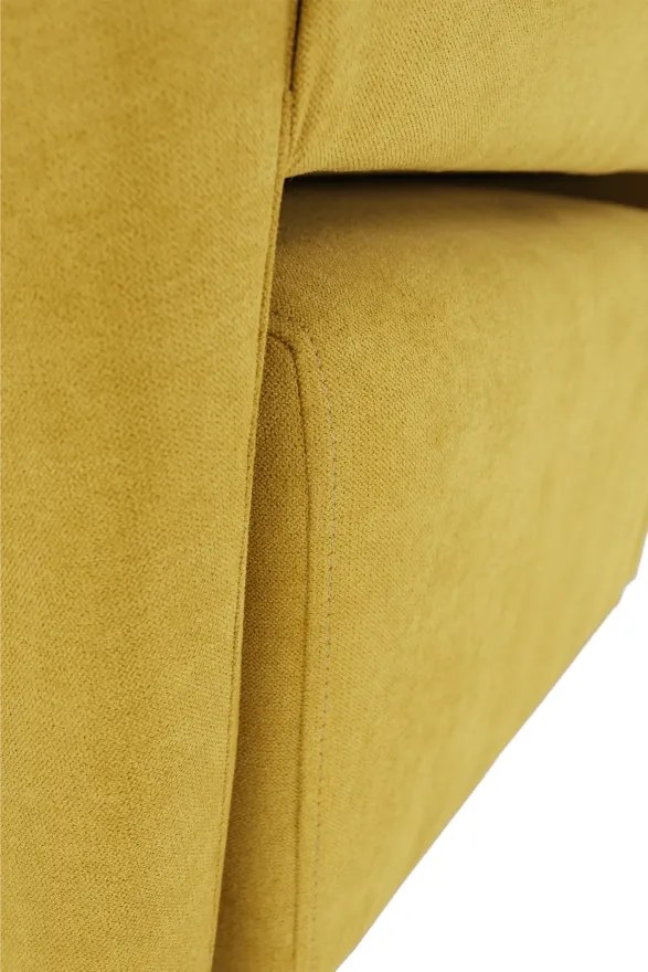 Klub fotel puffal, mustár, ROSE