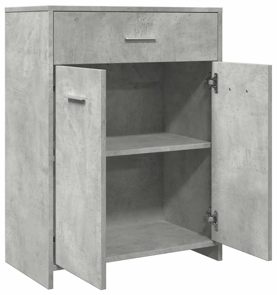 betonszürke szerelt fa fürdőszobaszekrény 60 x 33 x 80 cm