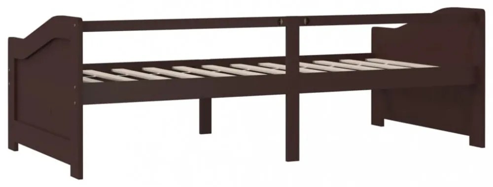 sötétbarna 3 személyes tömör fenyőfa kanapéágy 90 x 200 cm