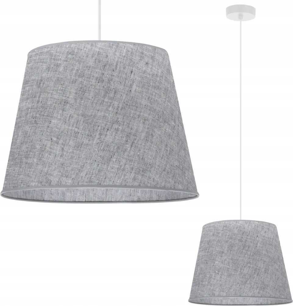 Függő Mennyezeti Lámpa Szimpla Szürke Lenvászon Lámpabúra Konyhai Kúp E27