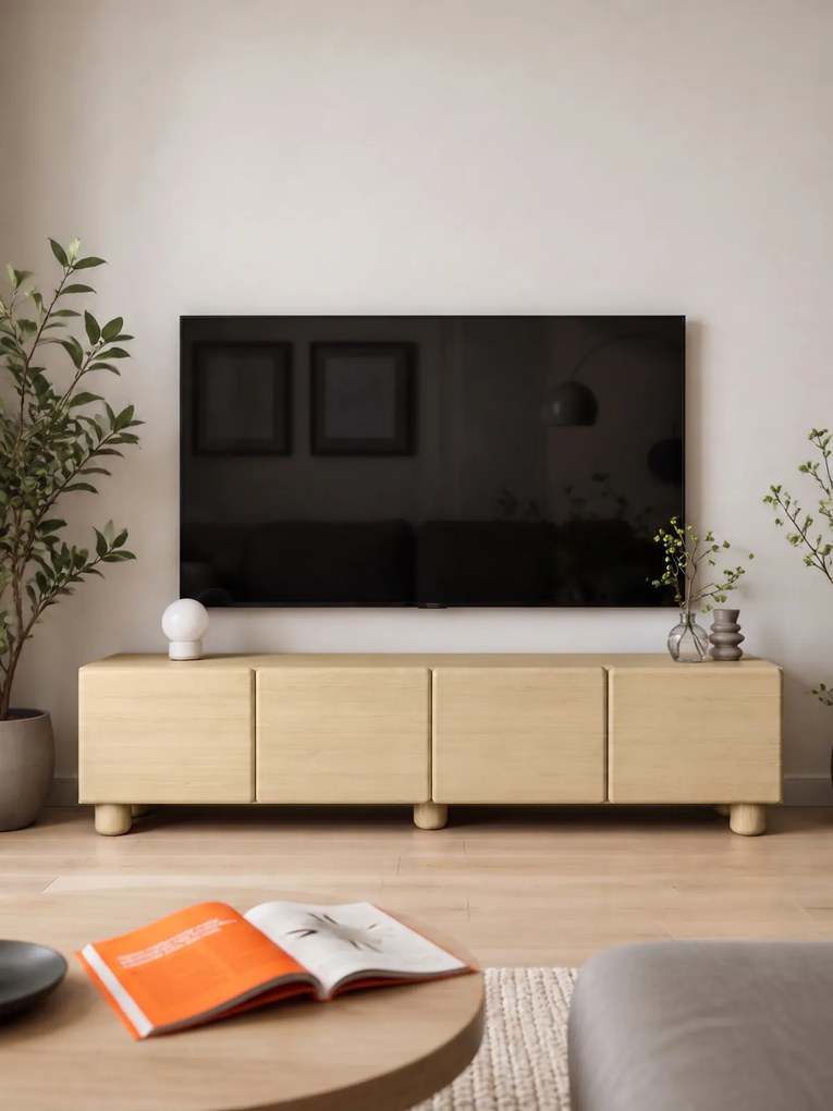 Arlo négyajtós TV szekrény 200 cm - vicenza tölgy