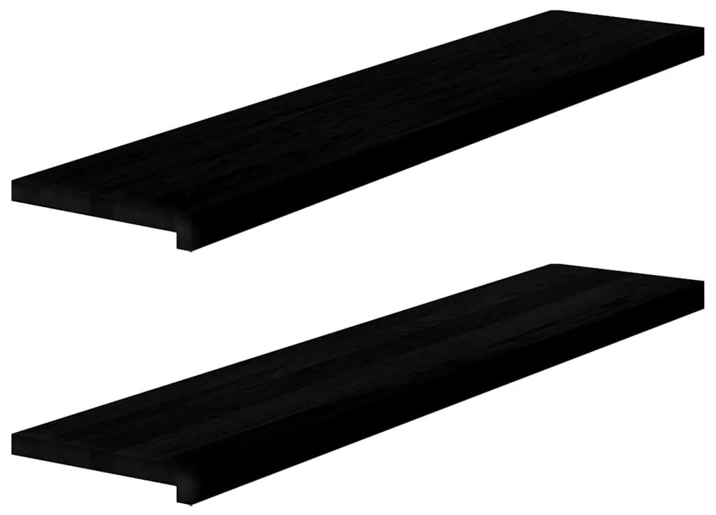 ablakpárkányok 2 db sötétbarna 120x25x2 cm tömör fa tölgyfa