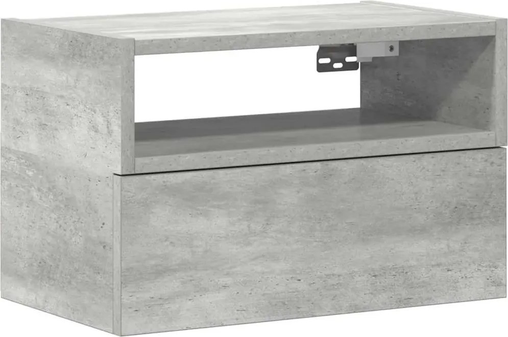 vidaXL betonszürke falra szerelhető éjjeliszekrény 45 x 26 x 28,5 cm