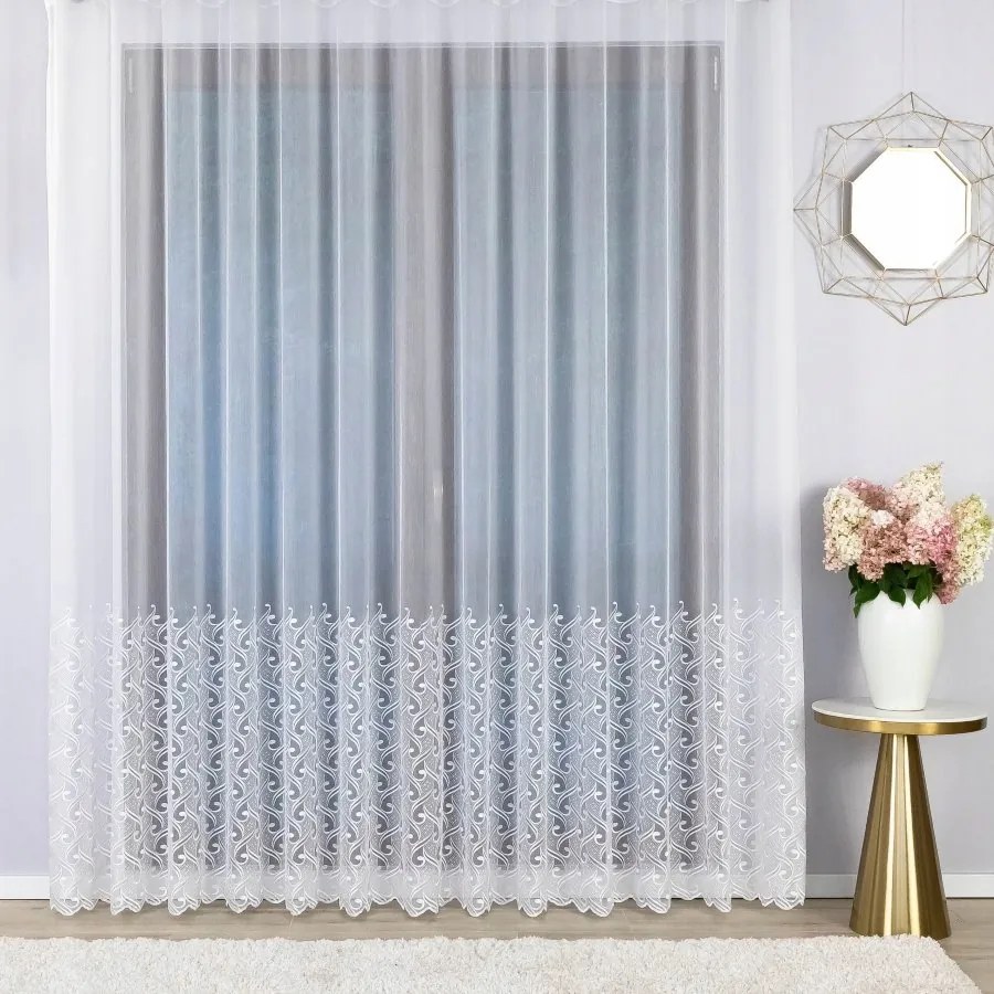 Fehér Szalagfüggöny, Magnólia Mintás Alsó 150X280