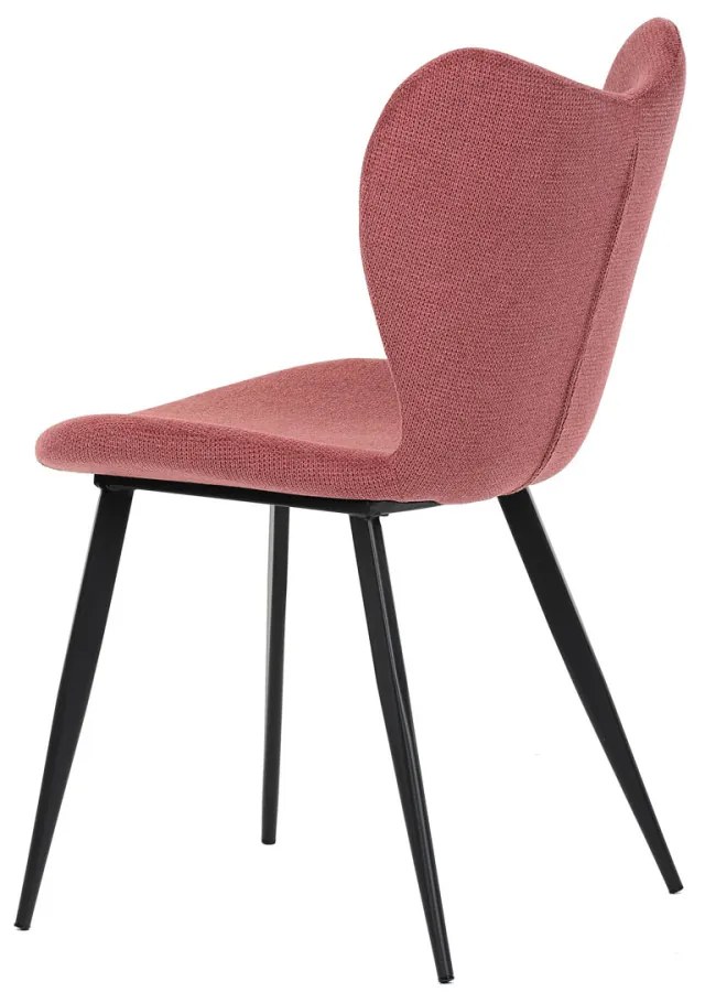 Scaun modern din țesătură în nuanță roșie cu picioare din metal negru. DCL-1031