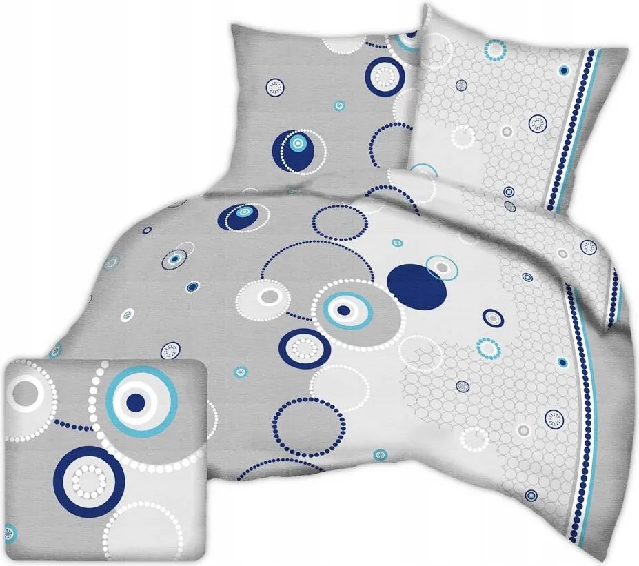 Ágyneműhuzat kéregből 140x200 mintás körök szürke