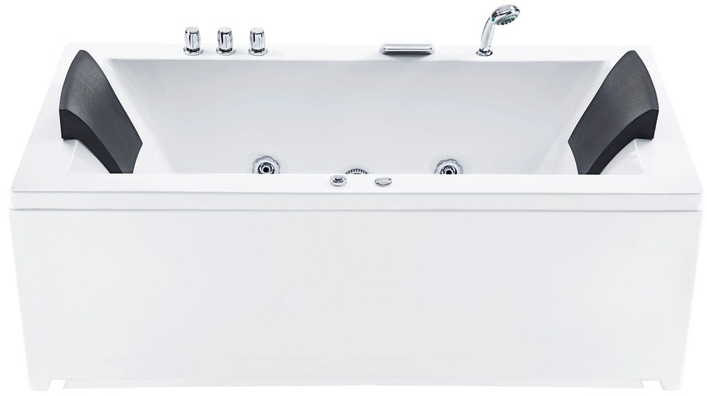 Bal oldali fehér whirlpool masszázskád LED világítással 183 x 90 cm VARADERO Beliani