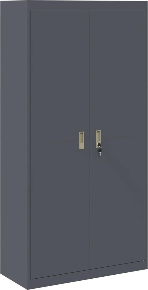 vidaXL Tárolószekrény Antracit 90 x 40 x 180 cm Acél
