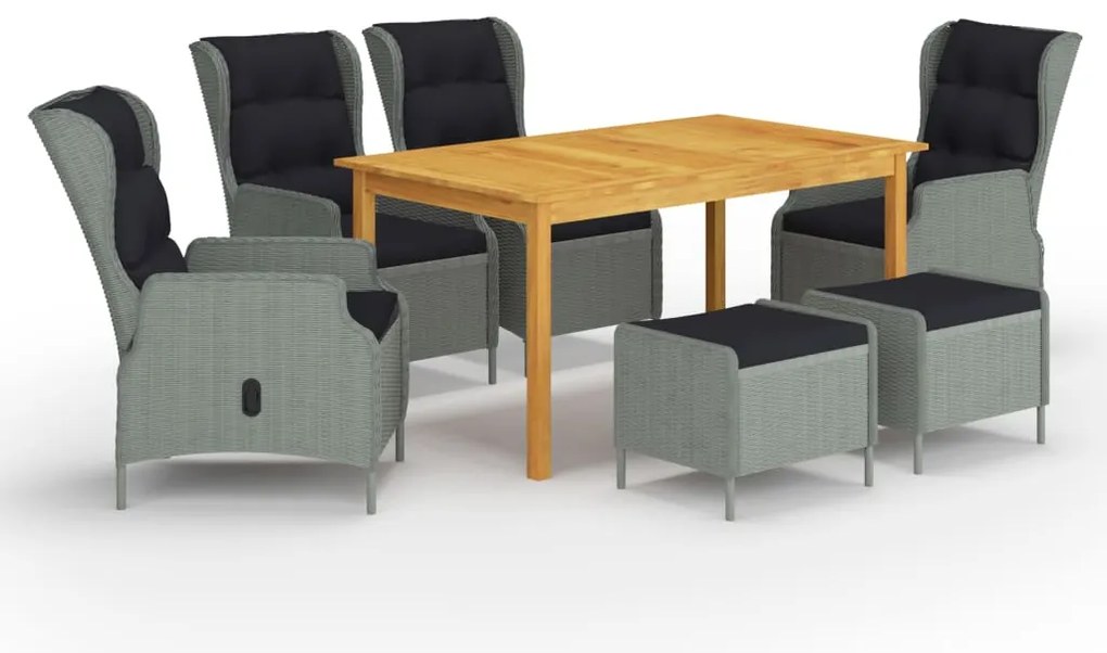 vidaXL 7 részes világosszürke kerti étkezőgarnitúra