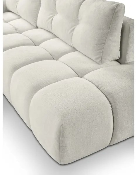 Kihúzható L-alakú kárpitozott sarokülőgarnitúra tárolóval ALMADA balos bézs