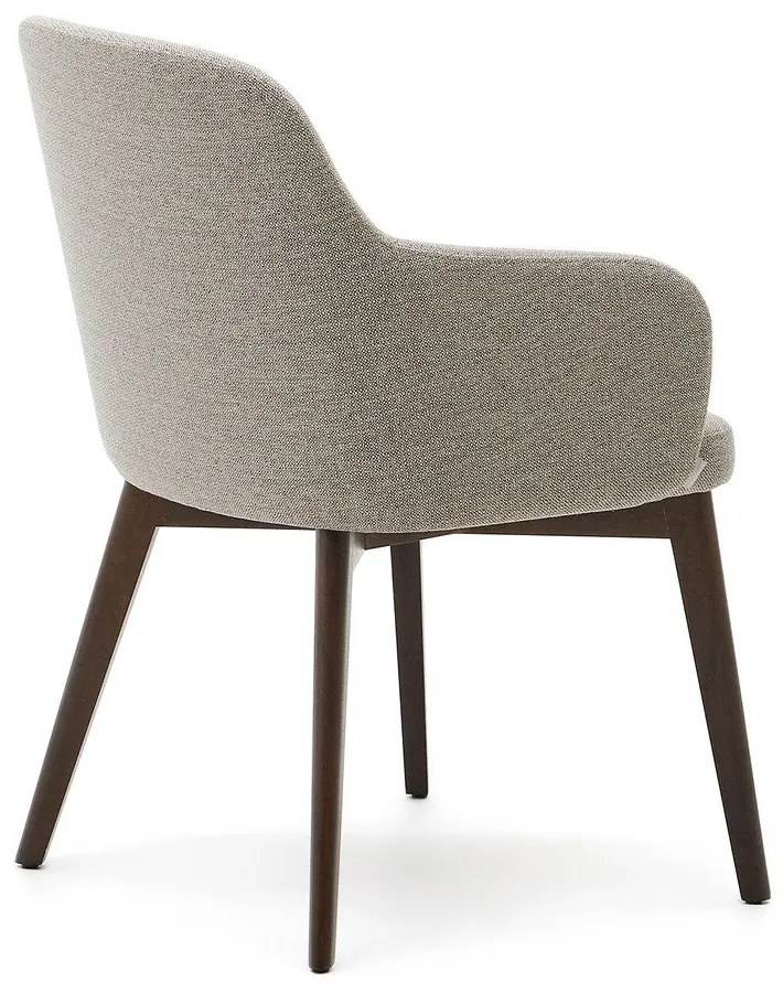 Bézs kárpitozott karfás étkezőfotel Nelida – Kave Home